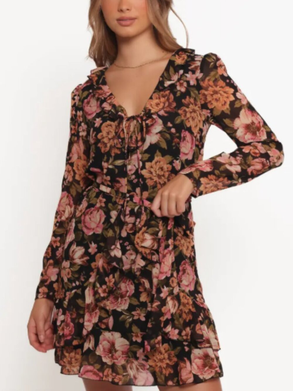 Petal & Pup Alyssia Floral Ruffle Minidress – Small